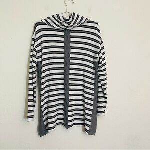 Zenergy by Chico’s Long Sleeve Striped Sweater Women Size Small Black/White